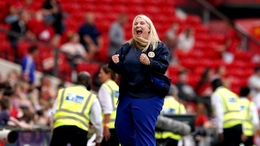 Chelsea manager Emma Hayes celebrates a victorious end to her time in charge (Martin Rickett/PA)