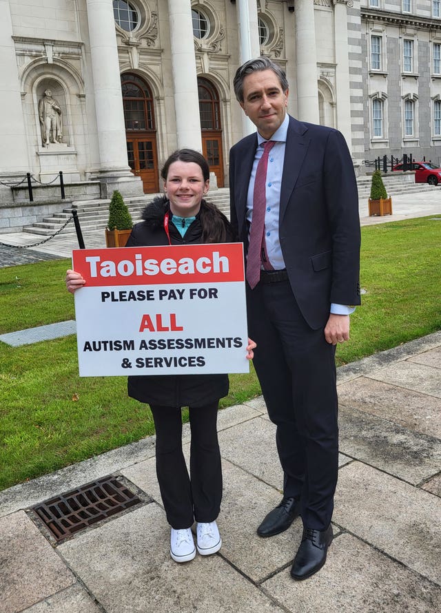 Cara Darmody with Taoiseach Simon Harris