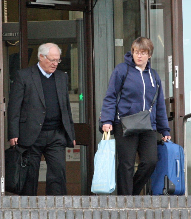 Desmond Hughes is on trial alongside his partner Claire Anderson (Rod Minchin/PA)