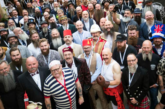 Competitors at at the British Beard and Moustache Championships