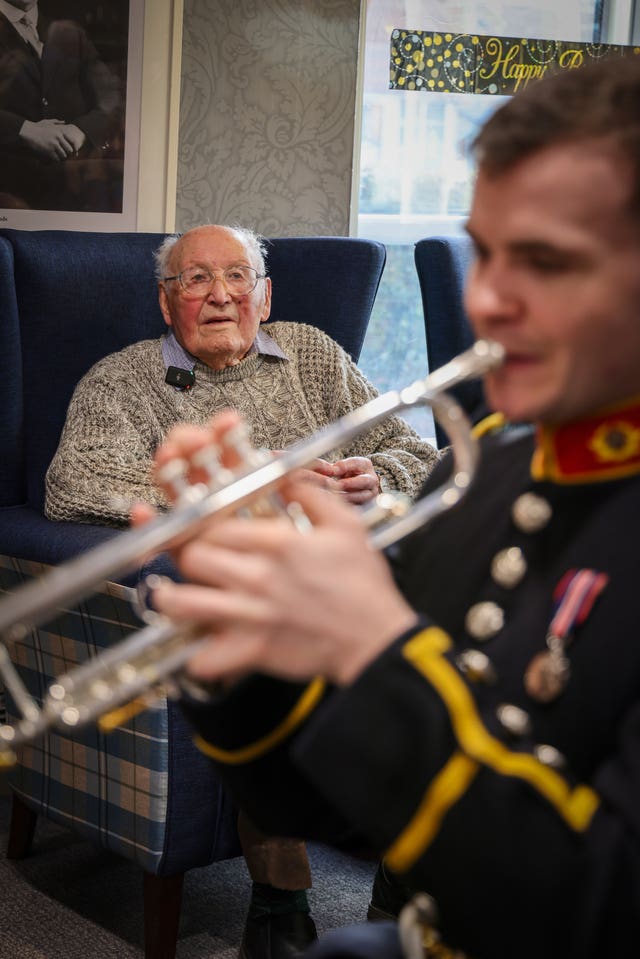 The Royal Marines Band performing for Jeffrey Broadhurst