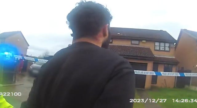 Screengrab from body-worn camera footage of the arrest of Hassan Jhangur 