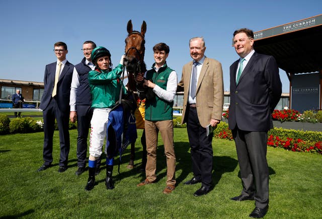 Tarawa with her winning connections at the Curragh