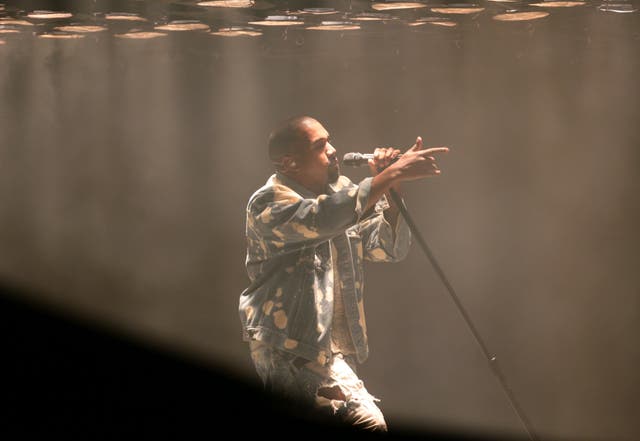 Kanye West performing