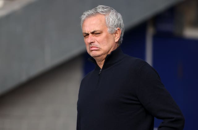 ose Mourinho grimaces at Goodison Park in April. The Portuguese had significant reason to be unhappy following the 2-2 draw with Everton as he was sacked by Tottenham just three days later. The Portuguese, who spent 17 months in charge of Spurs, was not out of work long as he was appointed head coach of Italian club Roma ahead of the 2021-22 season just over a fortnight later. His dismissal by the north London club came less than a week before their Carabao Cup final defeat to Manchester City. Ryan Mason was placed in caretaker charge of Spurs for the rest of the campaign