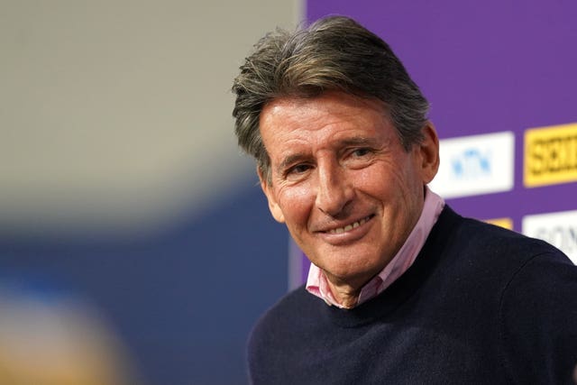 Sebastian Coe at a press conference