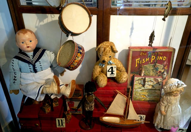 A view of toys collected by John Bright