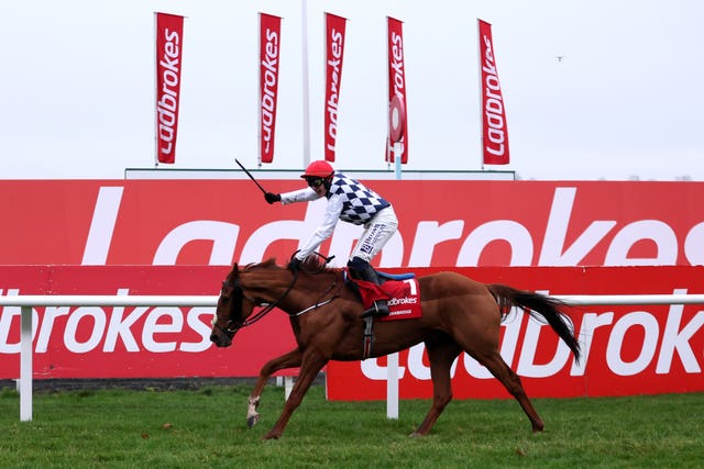 Paul Townend salutes the crowd having won the King George on Banbridge