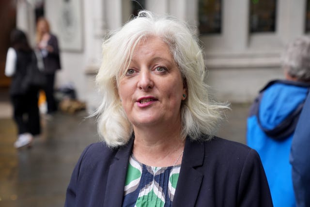 Caroline Voaden speaks to journalists