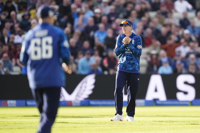 Harry Brook takes one of a record five catches 