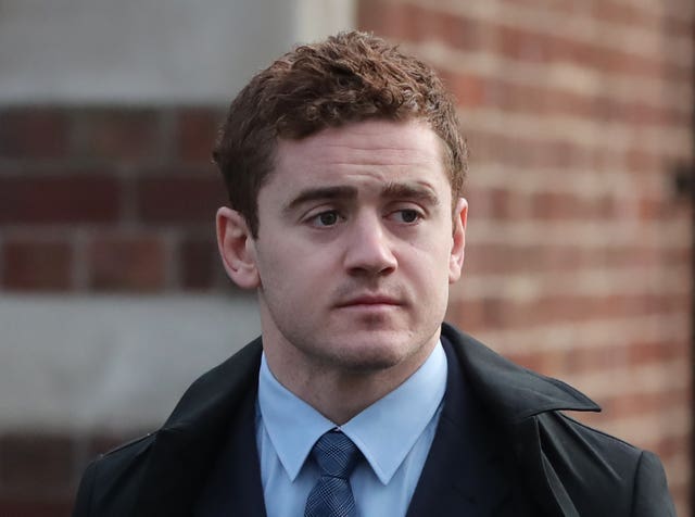 Ireland and Ulster rugby player Paddy Jackson arrives at Belfast Crown Court (Niall Carson/PA)