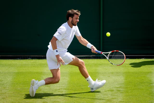 Cameron Norrie hits a forehand during his victory over Pablo Andujar