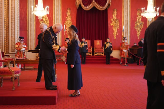 Dame Anya Hindmarch is made a Dame Commander by the King at Buckingham Palace