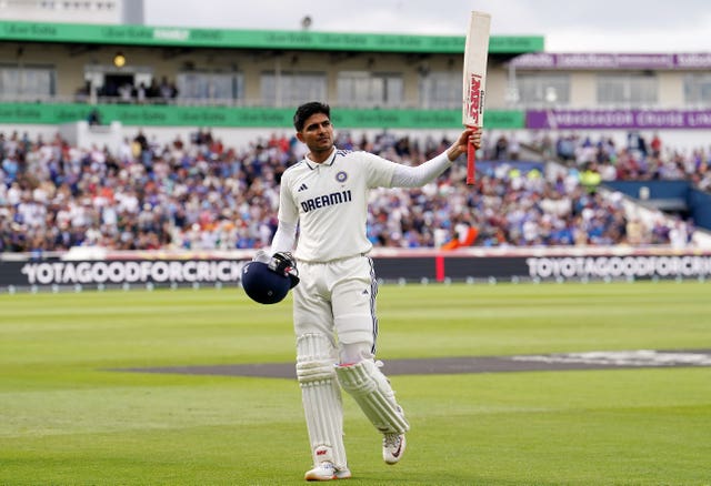 India’s Shubman Gill acknowledges the crowd