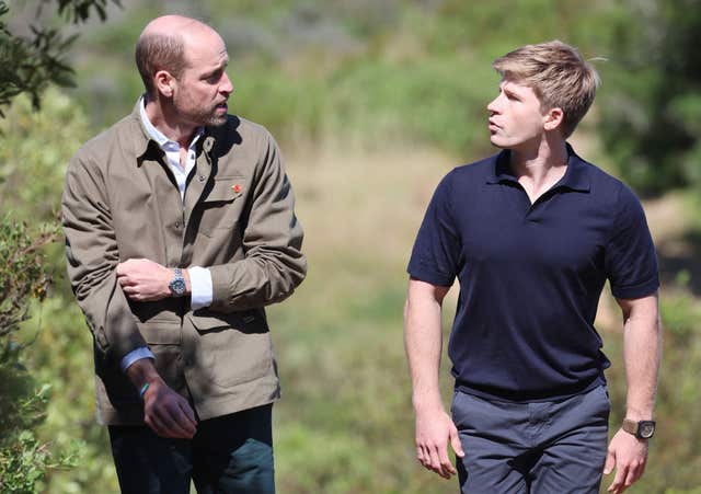 Robert Irwin and William mid-walk