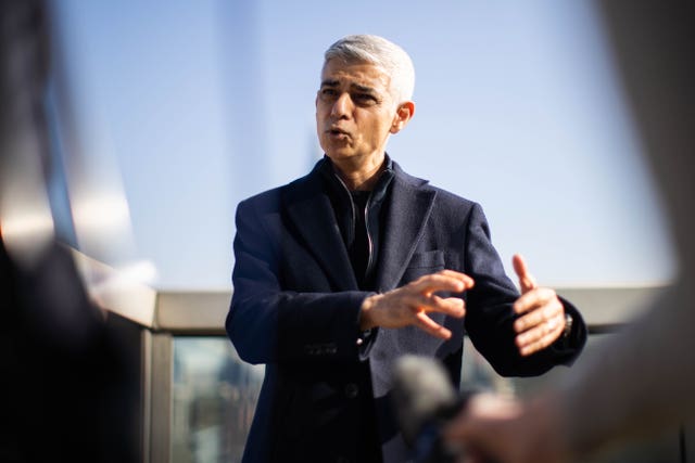 Mayor of London Sir Sadiq Khan speaking in central London during the launch of a public consultation on plans to pedestrianise Oxford Street