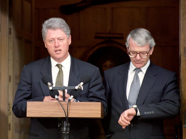 Bill Clinton with John Major