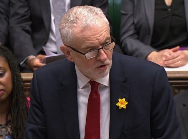 Jeremy Corbyn speaks during Prime Minister’s Questions 