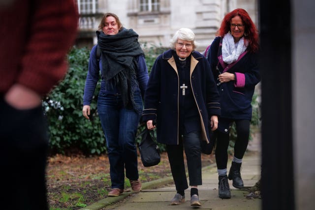 Rev Sue Parfitt, 80, has been a long-time climate change activist and taken part in many protests (Victoria Jones/PA)