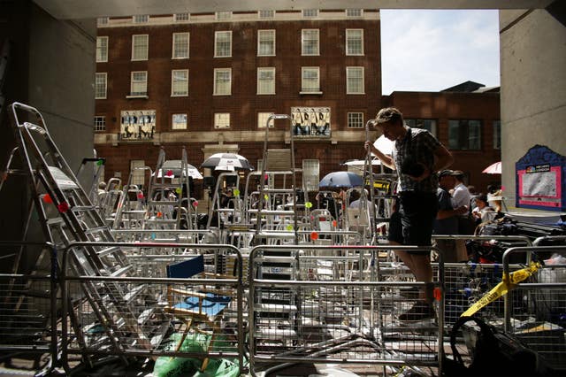 Ladders in the press pen opposite the Lindo Wing in 2013 (Yui Mok/PA)