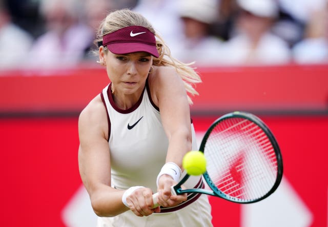 Katie Boulter in action during her match against Ajla Tomljanovic 