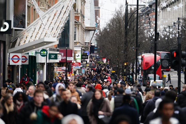 Shoppers on Oxford Street, London, during the Boxing Day sales 