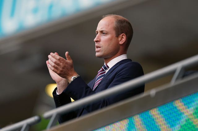 The Duke of Cambridge in the stands during the semi-final at Wembley Stadium 