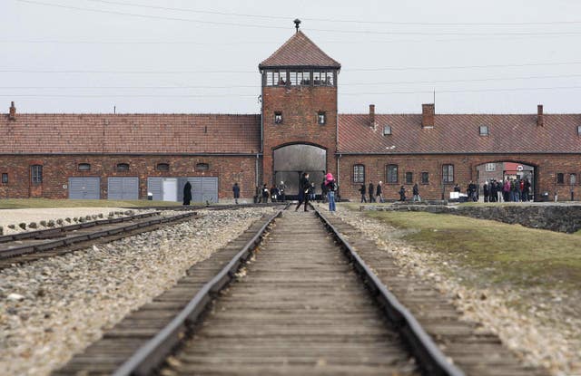 Train tracks leading into Auschwitz-Birkenau 