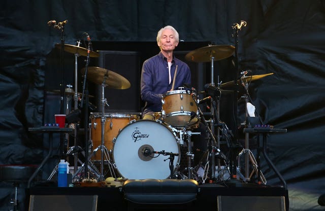 Charlie Watts during a gig in 2018