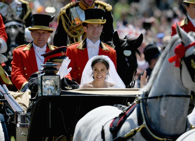 The newlyweds's carriage was pulled by horses known as Windsor Greys. (Jeff J Mitchell/PA)