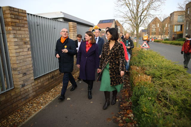 Liberal Democrat leader Jo Swinson on a walkabout in Cambridge
