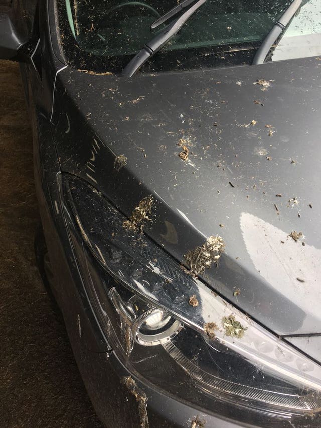 Undated handout photo of a close up image showing the condition of a car suspected to have been stored by the firm (Lee Drinkwater/PA)