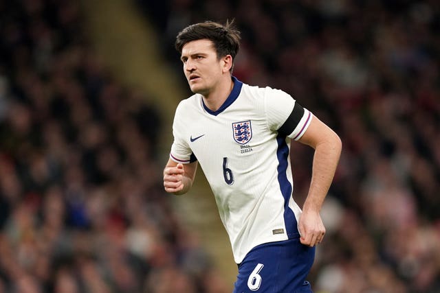 England’s Harry Maguire during an international friendly against Brazil at Wembley