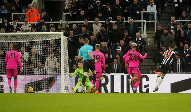 Lewis Miley opens the scoring for Newcastle 