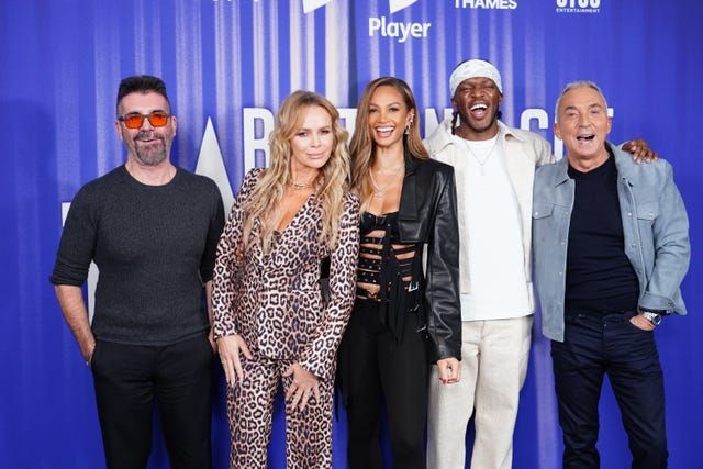 Simon Cowell, Amanda Holden, Alesha Dixon, KSI and Bruno Tonioli attending the Britain’s Got Talent launch