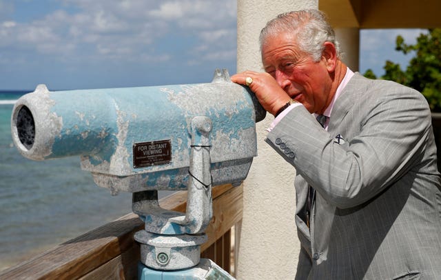 The Prince of Wales during his visit to Little Cayman