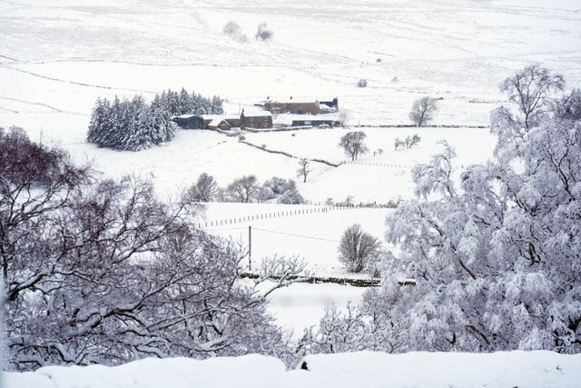 A blanket of snow near Allenheads, in the Pennines in Northumberland 