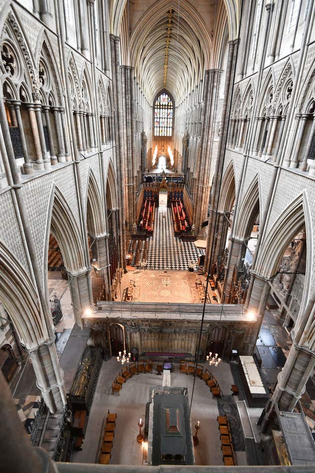The view looking down to the Great West door from the Queen’s Diamond Jubilee Galleries (John Stillwell/PA)