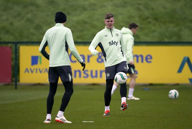 Republic of Ireland’s Evan Ferguson during a training session