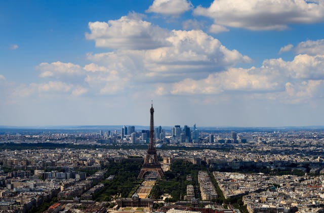 A general view of the Eiffel Tower in Paris, France (John Walton/PA)