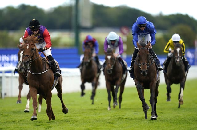 Desert Hero (left) winning at Goodwood 