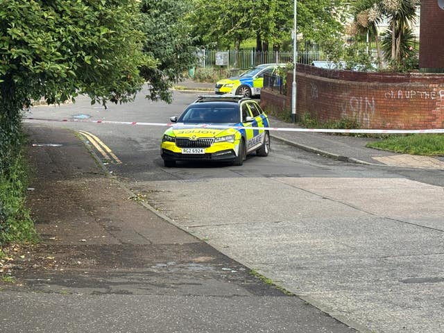 A police cordon at the scene of the stabbing