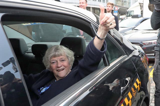 Ann Widdecombe leaves in a taxi from the European Parliament