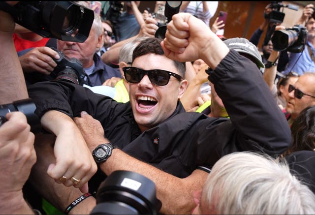 Kneecap’s Naoise O Caireallain (Moglai Bap) arrives at Westminster Magistrates’ Court 