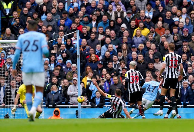 Phil Foden weaved his way through the Newcastle defence to open the scoring 