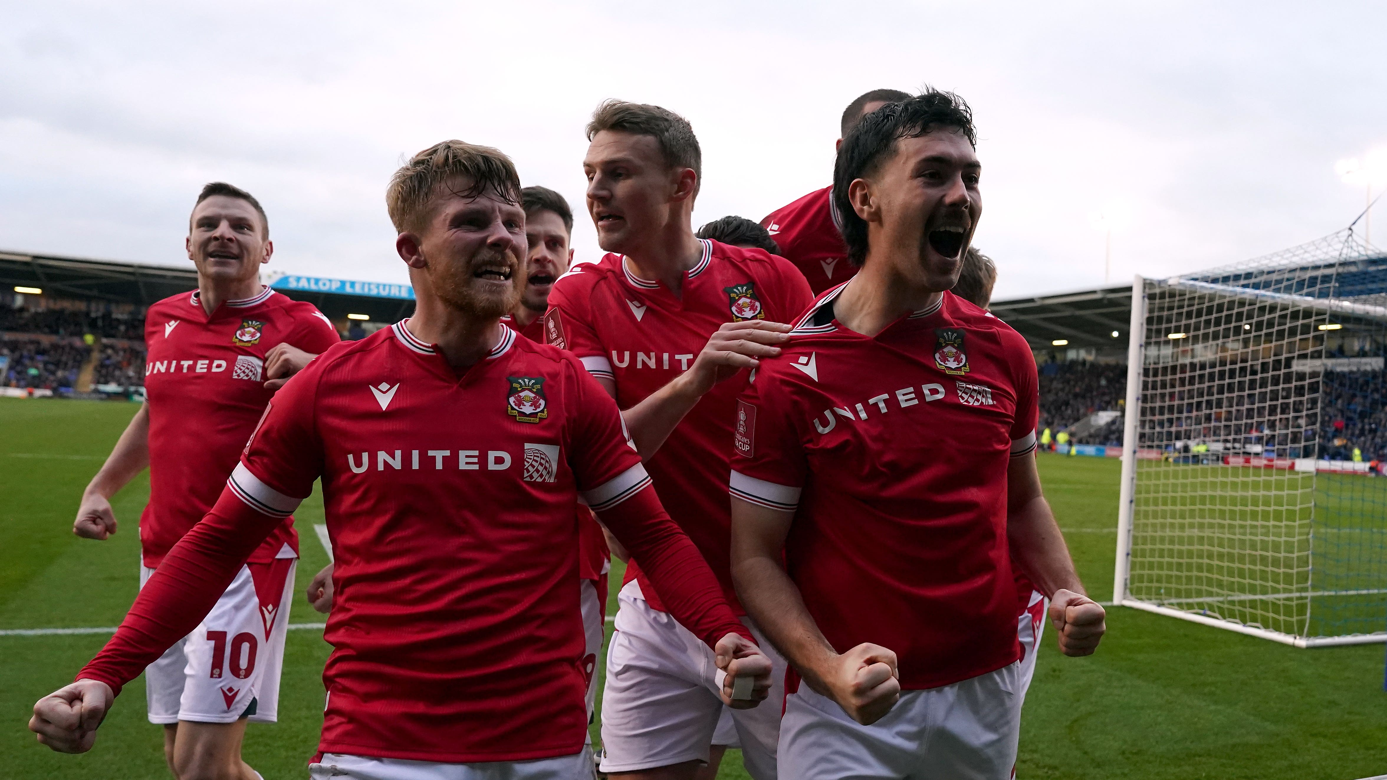 Thomas O’Connor celebrates scoring the opening goal (Nick Potts/PA)