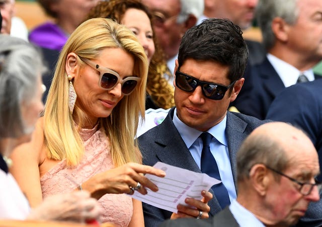Television presenters Tess Daly and Vernon Kay