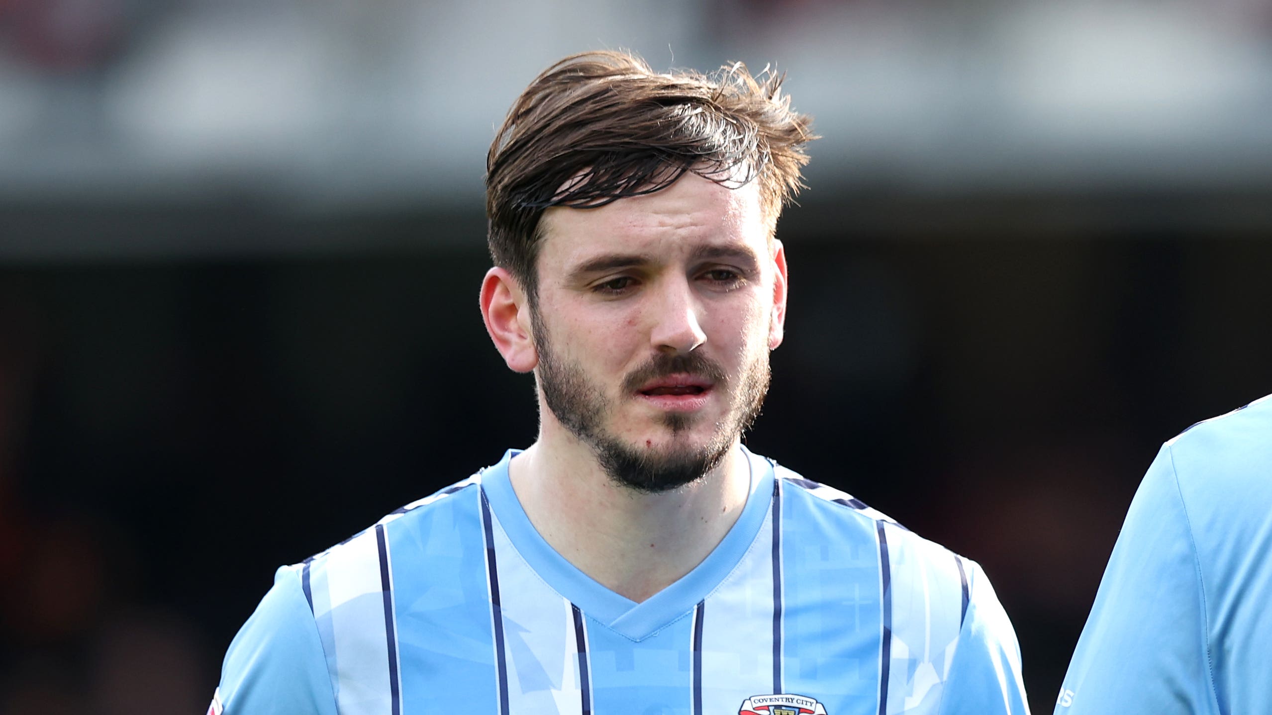 Coventry City’s Liam Kitching (left) and Haji Wright during the Sky Bet Championship match at Vicarage Road, Watford. Picture date: Saturday March 9, 2024.
