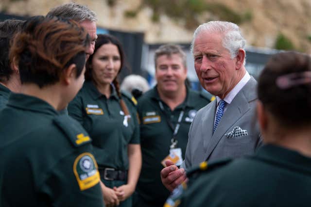 Charles meets first responders