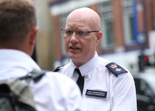 Chief Superintendent Colin Wingrove speaking to the media during an operation in north London (Yui Mok/PA)